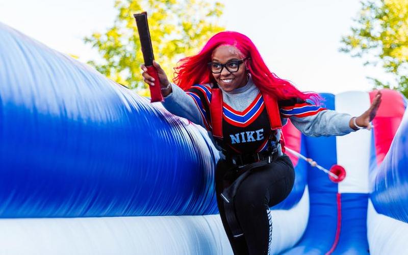 SIU Student at Final Stretch