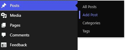 Wordpress Posts Add Post screenshot